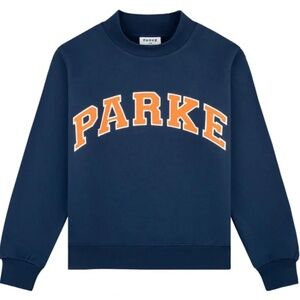 PARKE Back to School Varsity Mockneck Denim and Amber NWT